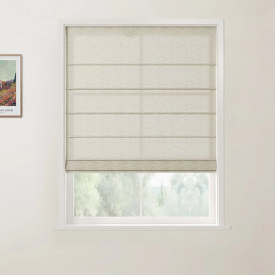 Custom Front Slat Roman Shade Cordless