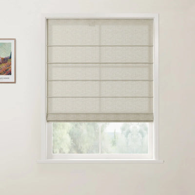 Custom Front Slat Roman Shade Cordless