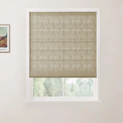 Liz Linen Back Slat Roman Shades Cordless