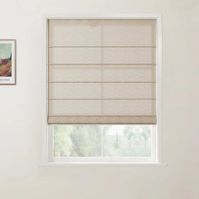 Custom Front Slat Roman Shade Cordless