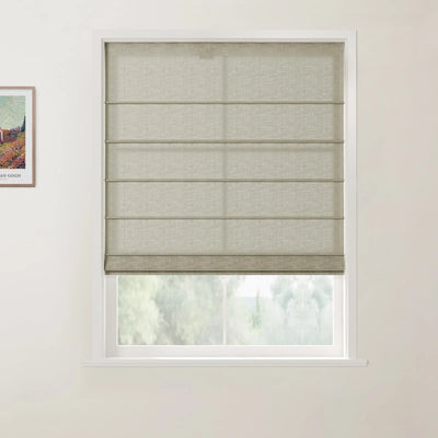 Custom Front Slat Roman Shade Cordless