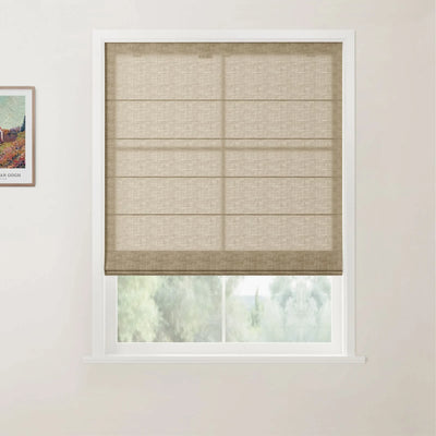 Liz Linen Flat Fold Roman Shade Cordless