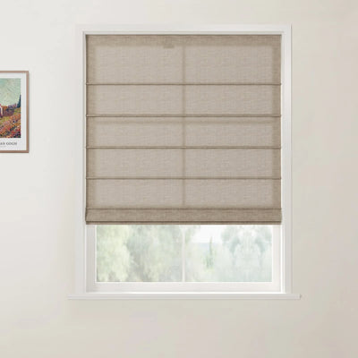 Custom Front Slat Roman Shade Cordless