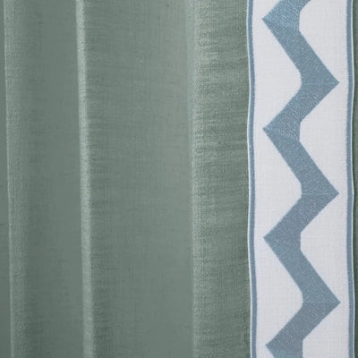 Liz Linen Curtains with Border Trim (Sold per Pair) -TWOPAGES