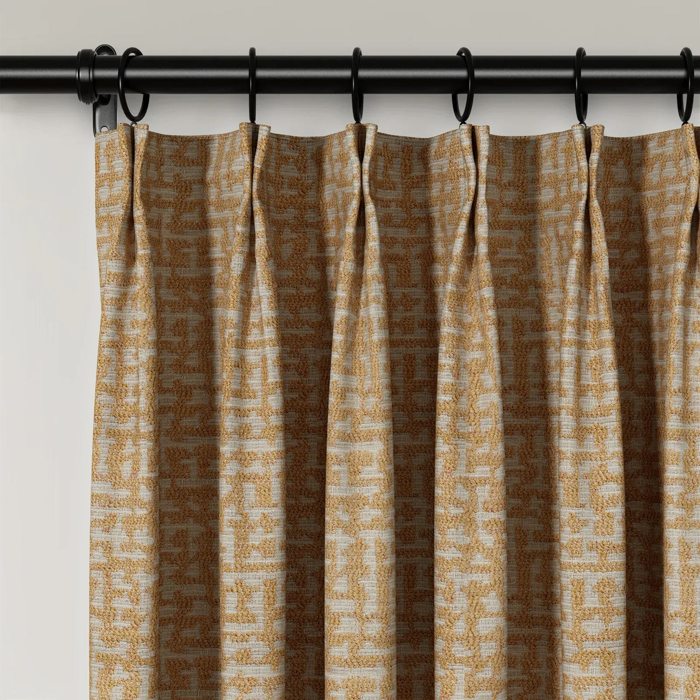 Lydia Brick Jacquard Curtain Pleated TWOPAGES