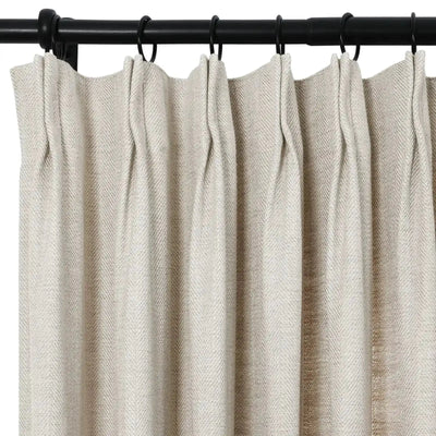 Reid Herringbone Curtain Pleated -TWOPAGES