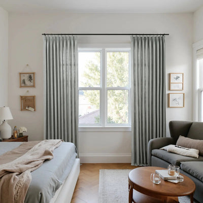 Reid Herringbone Curtain Pleated -TWOPAGES