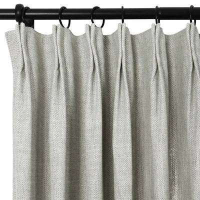 Reid Herringbone Curtain Pleated -TWOPAGES
