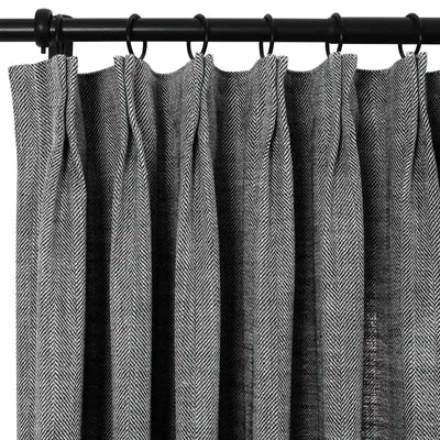 Reid Herringbone Curtain Pleated -TWOPAGES