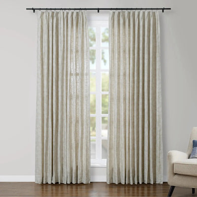 Lance 100% Linen Jacquard Curtain Pleated TWOPAGES