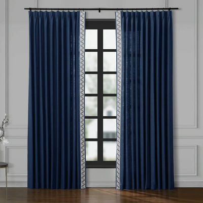 Isabella Cotton Blend Curtains with Border Trim (Sold per Pair) TWOPAGES