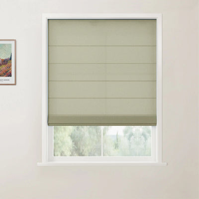 Beige Andy Cordless Flat Fold Roman Shade