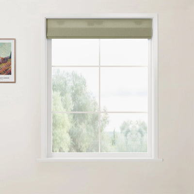 Beige Andy Cordless Flat Fold Roman Shades