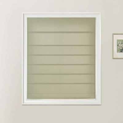 Beige Fan Roman Shades - Cord Lift