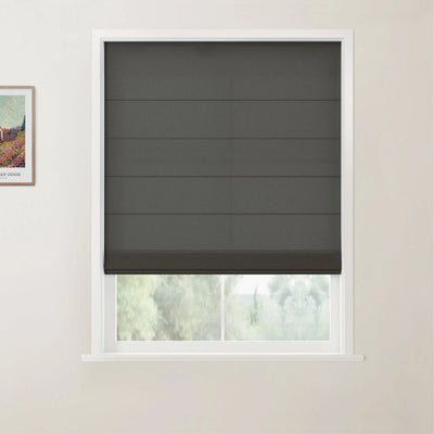 Dark Gray Andy Cordless Flat Fold Roman Shade