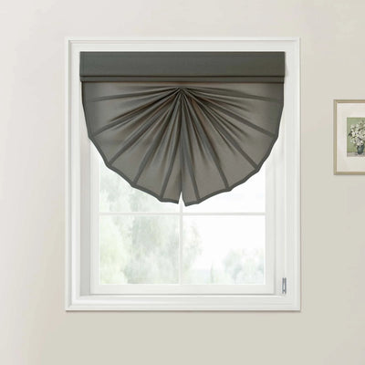 Dark Gray Andy Fan Roman Shade - Cord Lift