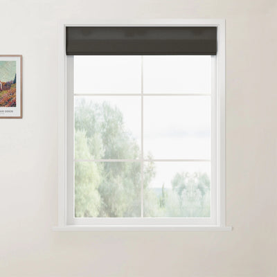 Dark Gray Andy Cordless Flat Fold Roman Shades