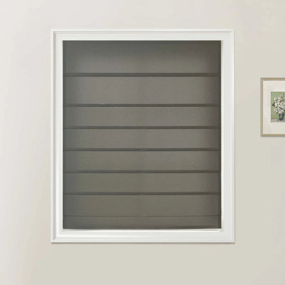 Dark Gray Fan Roman Shades - Cord Lift