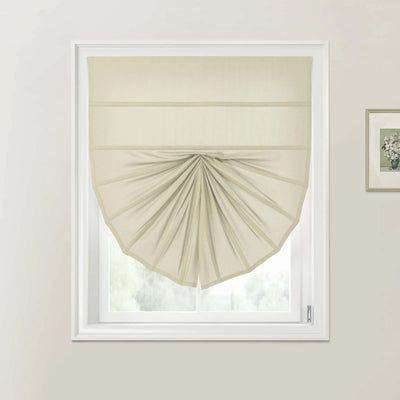 Khaki Fan Roman Shades - Cord Lift