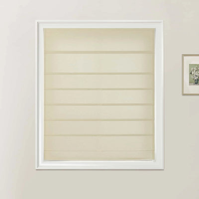 Khaki Andy Fan Roman Shade - Cord Lift