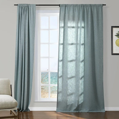 Sarai Textured Metallic Cotton Blend Curtain Soft Top TWOPAGES