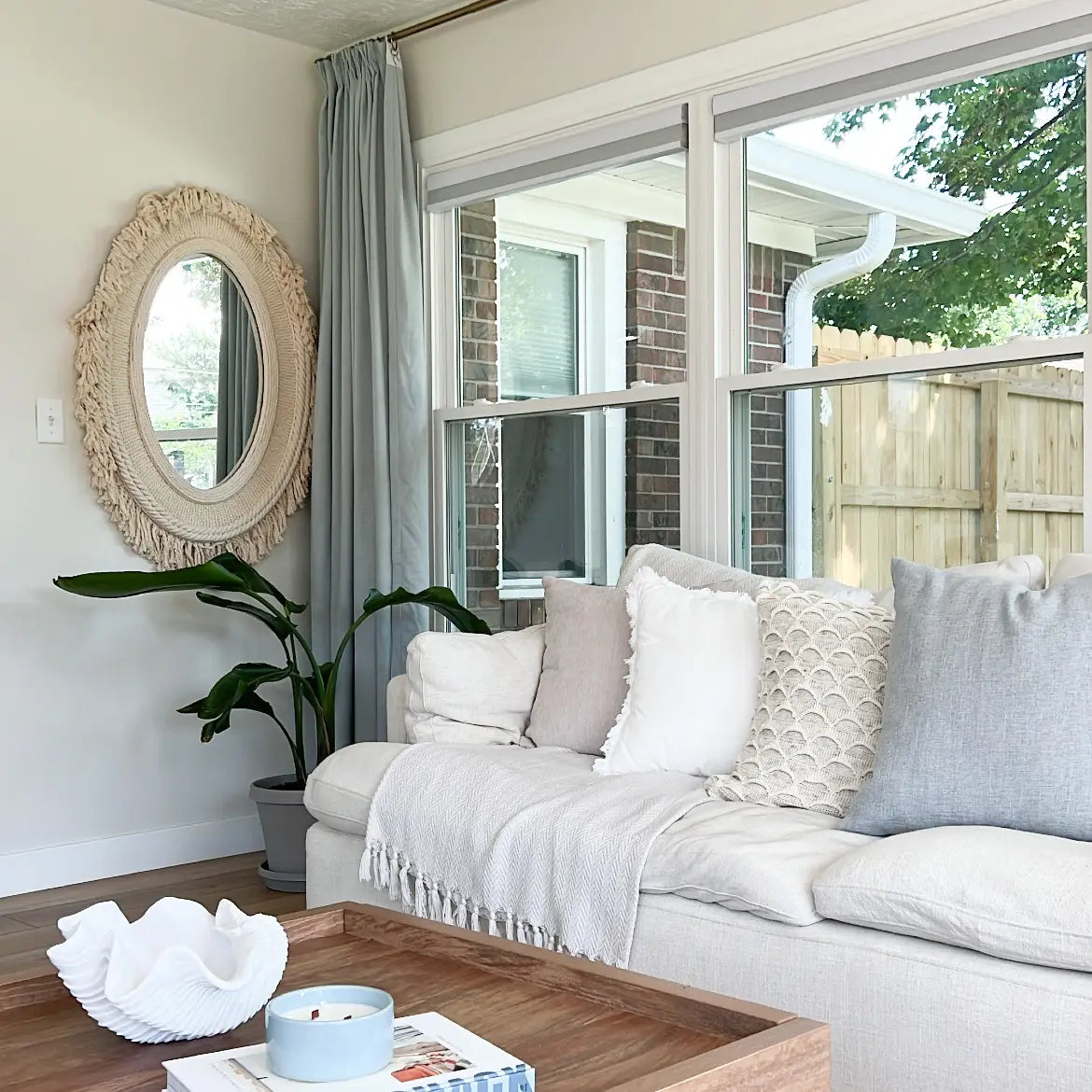 Isabella winter Sky Pinch Pleated Drapery