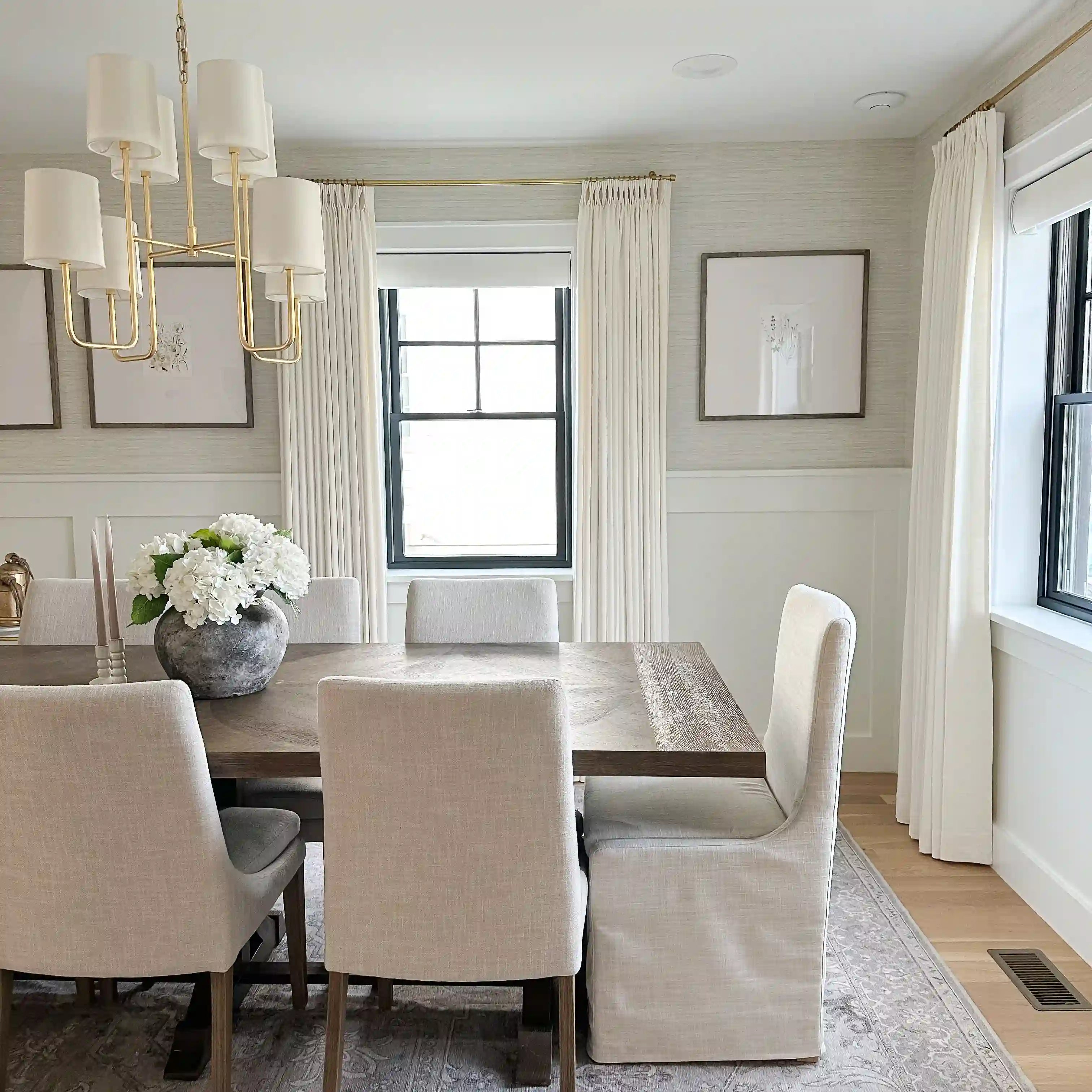 Isabella Off white Pinch Pleated Cotton Blend Drapery