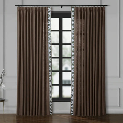 Isabella Cotton Blend Curtains with Border Trim (Sold per Pair) TWOPAGES