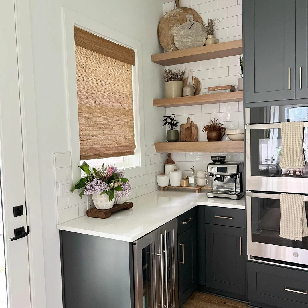 Lay Grass Bark Inside Mounted Bamboo Woven Shade