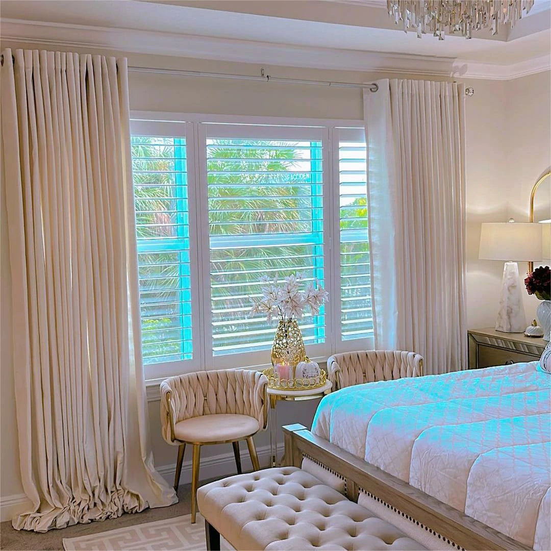 Veda Ivory White Nickel Grommet Drapery