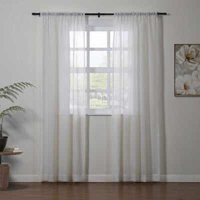 Brooklyn Woven Striped Sheer Curtain Soft Top