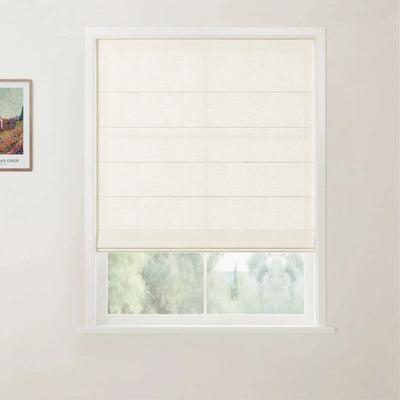 Patti Linen Back Slat Roman Shades Cordless