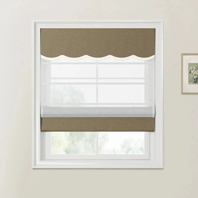 Custom Valanced Day Night Roman Shade Cord Lift -TWOPAGES