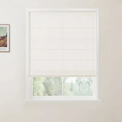 Patti Linen Back Slat Roman Shades Cordless