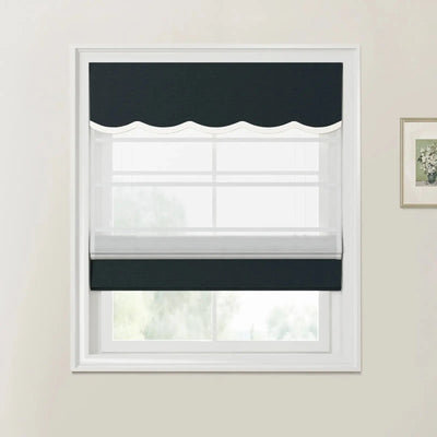 Custom Valanced Day Night Roman Shade Cord Lift -TWOPAGES