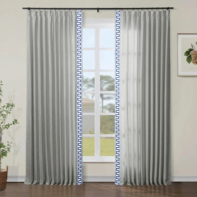 Patti Linen Curtains with Border Trim (Sold per Pair) -TWOPAGES