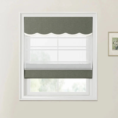 Custom Valanced Day Night Roman Shade Cord Lift -TWOPAGES