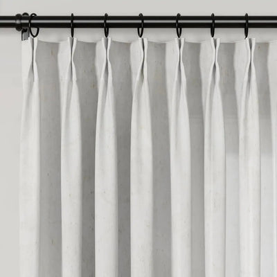Freya Linen Semi Sheer Jacquard Curtains Pleated -TWOPAGES