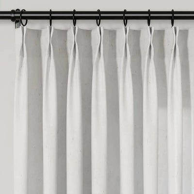Freya Linen Semi Sheer Jacquard Curtains Pleated -TWOPAGES