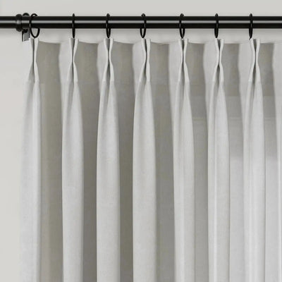 Freya Linen Semi Sheer Jacquard Curtains Pleated -TWOPAGES
