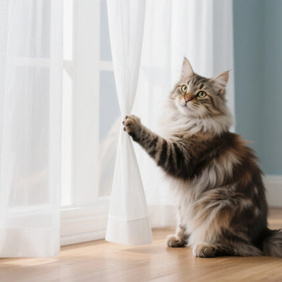 Bella Scratch Resistant Pet-Friendly Sheer Curtain Pleated
