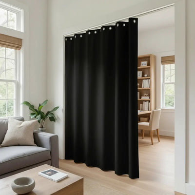 Atlanta Room Divider Blackout Curtain with Ceiling Track Kit- -TWOPAGES