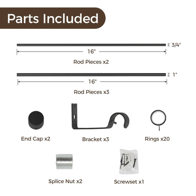 Jaylon Adjustable Curtain Splicing Roman Rods with Rings -TWOPAGES