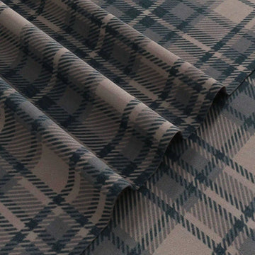 Sara Le Linen Raisin Plaid Print Pinch Pleat Curtain Unlined TWOPAGES