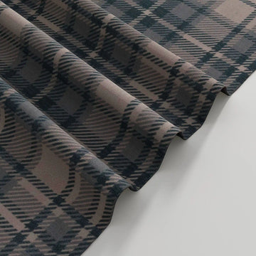 Sara Le Linen Raisin Plaid Print Pinch Pleat Curtain Unlined TWOPAGES