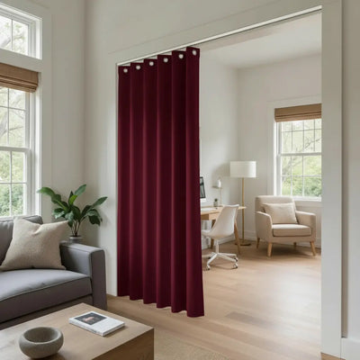 Atlanta Room Divider Blackout Curtain with Ceiling Track Kit- -TWOPAGES
