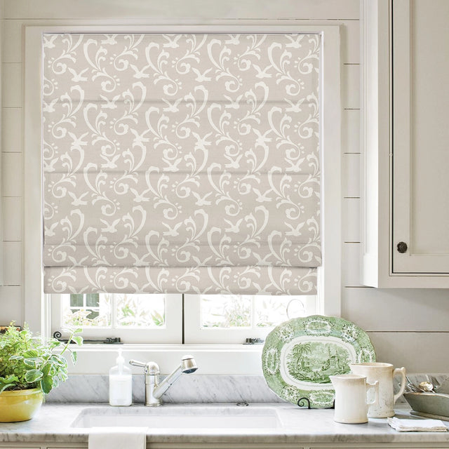 Roman Shade Cordless Linen Printed