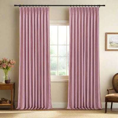 Celia Striped Plaid Curtain -TWOPAGES