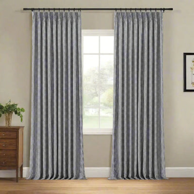 Celia Striped Plaid Curtain -TWOPAGES