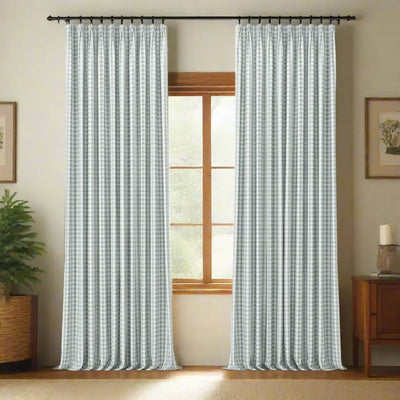 Celia Striped Plaid Curtain -TWOPAGES